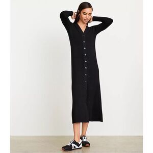 LOFT Versa $110 Ribbed V-Neck Maxi Sweater Dress women's small NEW